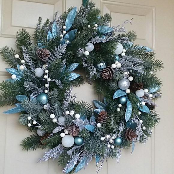 Frosty Everygreen Wreath by Wreathy Wonders - Picture 1 of 4